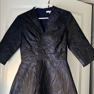 NWT Kay Unger 'Wilhemena' Tea Length Floral Jacquard Midi Dress Size 6